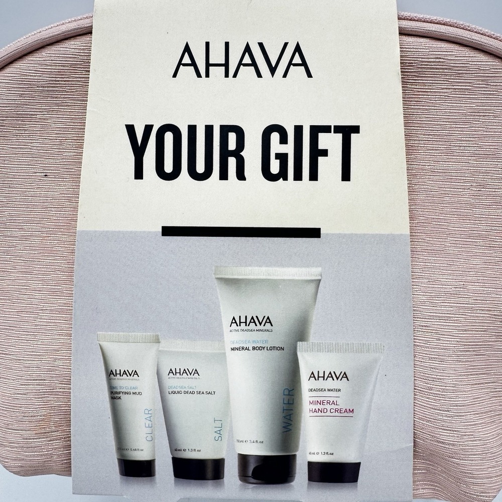 AHAVA "Your Gift" Set, a 4-piece travel-sized skincare collection, New